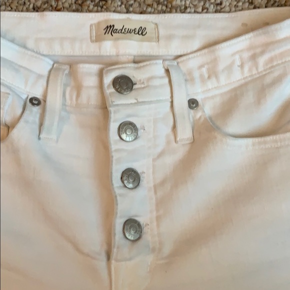 Madewell 10” High Rise Skinny Crop White Jeans Size 26 - Picture 3 of 5